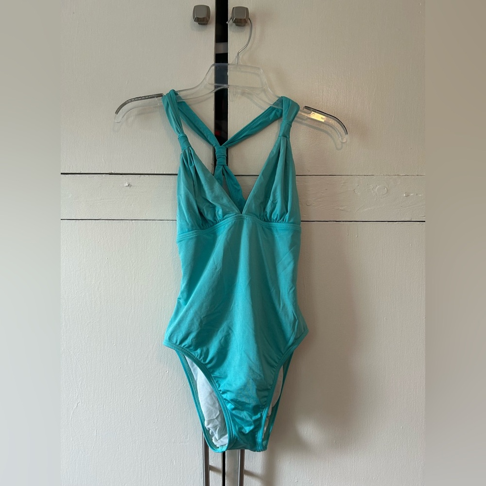 Vintage Anne Klein Turquoise one piece swimsuit small